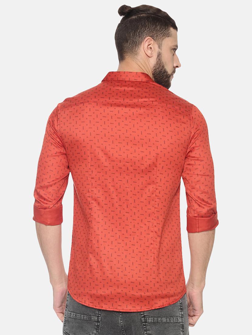 orange printed casual shirt - 17258317 - Zoom Image - 3