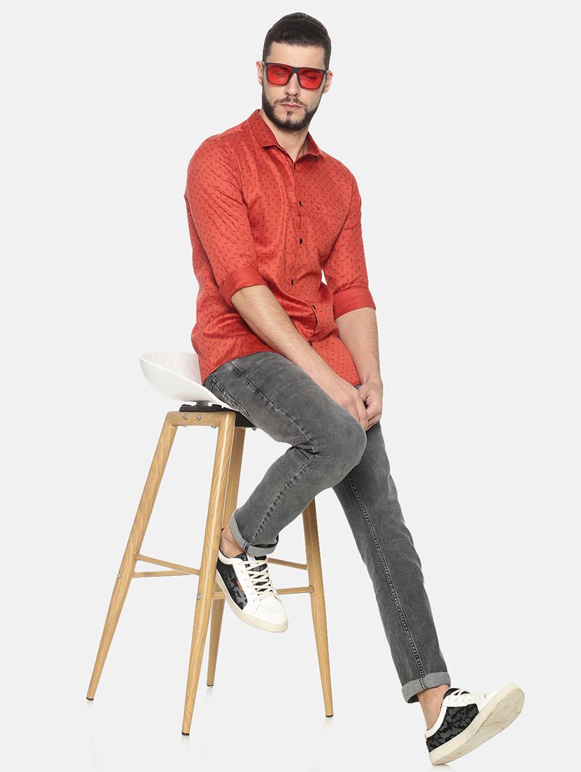 orange printed casual shirt - 17258317 - Zoom Image - 4
