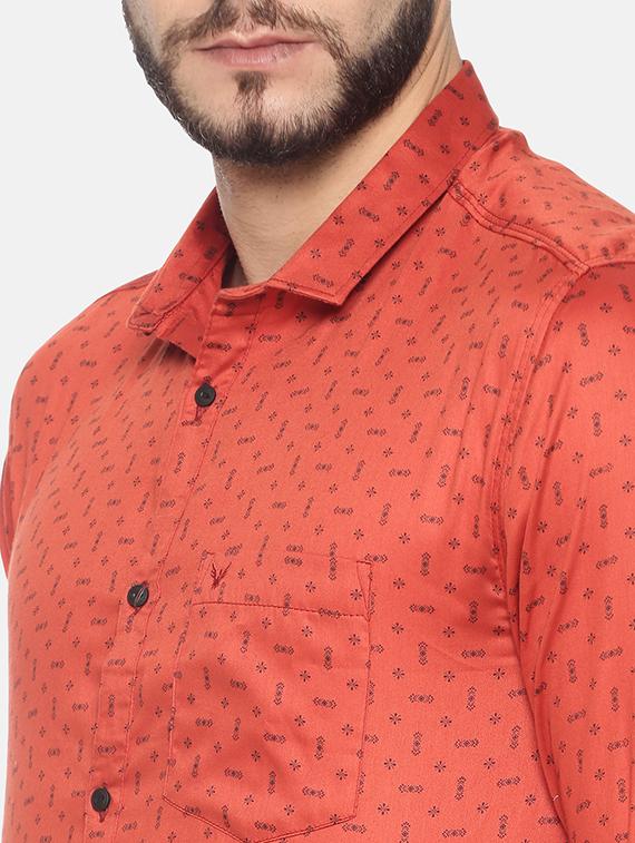 orange printed casual shirt - 17258317 - Zoom Image - 5