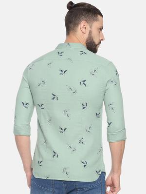green printed casual shirt - 17258328 - Standard Image - 3