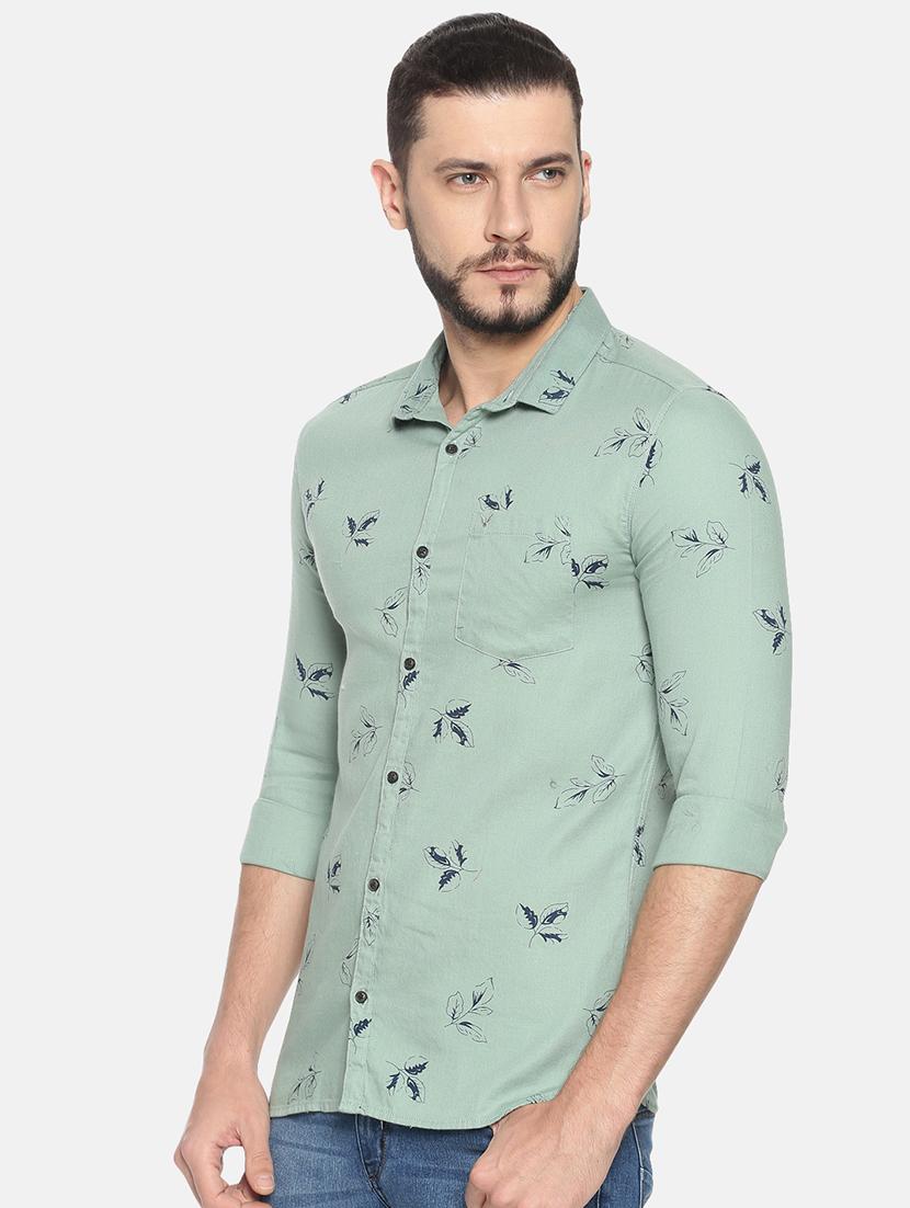 green printed casual shirt - 17258328 - Zoom Image - 2