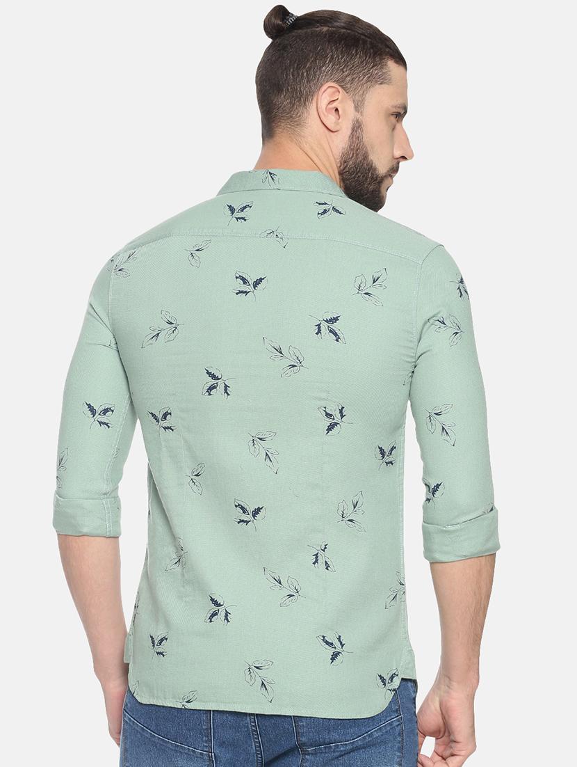 green printed casual shirt - 17258328 - Zoom Image - 3