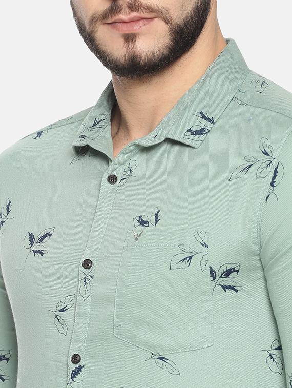 green printed casual shirt - 17258328 - Zoom Image - 5
