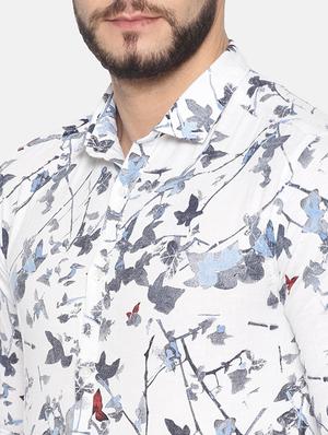 white printed casual shirt - 17258337 - Standard Image - 5