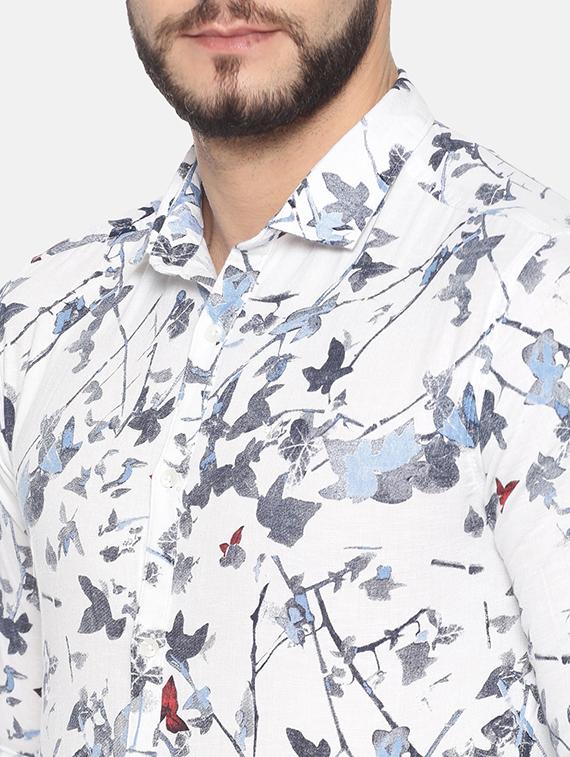 white printed casual shirt - 17258337 - Zoom Image - 5