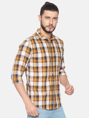 yellow checkered casual shirt - 17258342 - Standard Image - 2