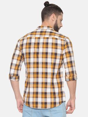 yellow checkered casual shirt - 17258342 - Standard Image - 3