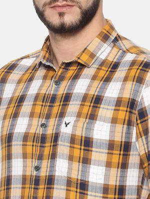 yellow checkered casual shirt - 17258342 - Standard Image - 5