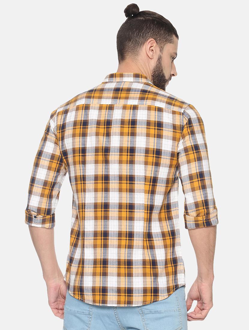yellow checkered casual shirt - 17258342 - Zoom Image - 3