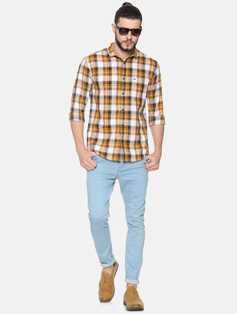 yellow checkered casual shirt - 17258342 - Zoom Image - 4