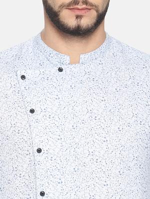 light blue printed casual shirt - 17258346 - Standard Image - 5