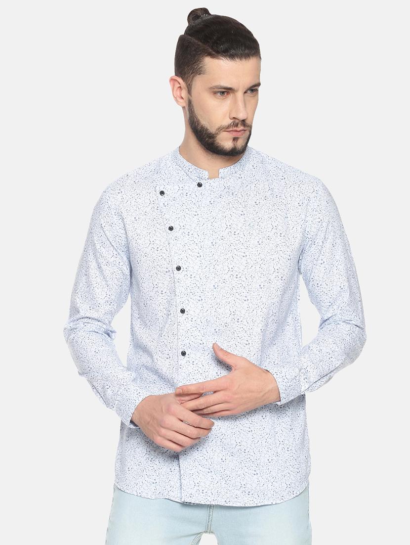 light blue printed casual shirt - 17258346 - Zoom Image - 1