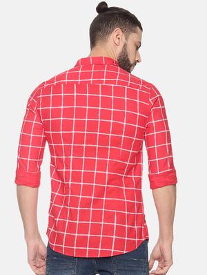 red checkered casual shirt - 17258356 - Standard Image - 3