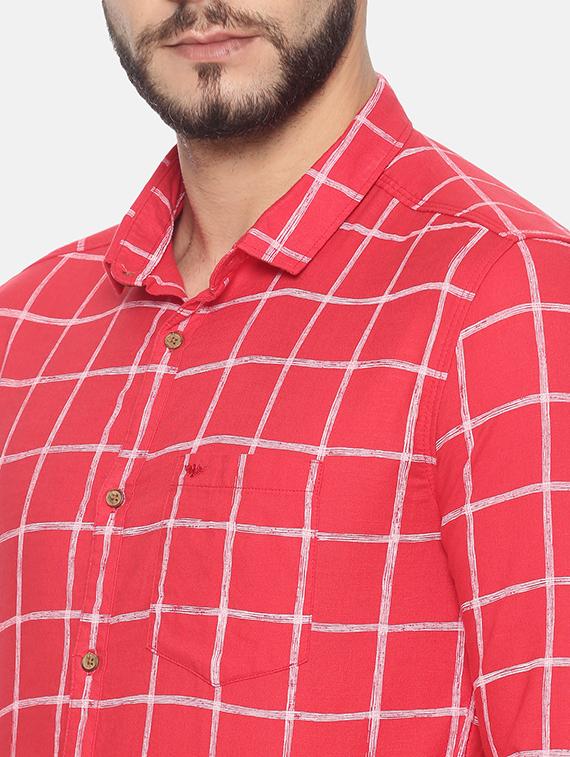 red checkered casual shirt - 17258356 - Zoom Image - 5