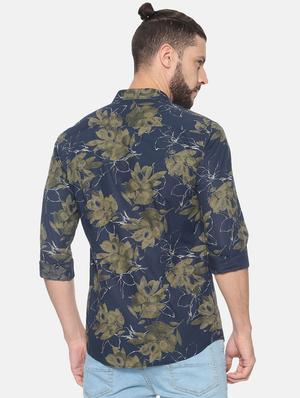 navy blue printed casual shirt - 17258362 - Standard Image - 3