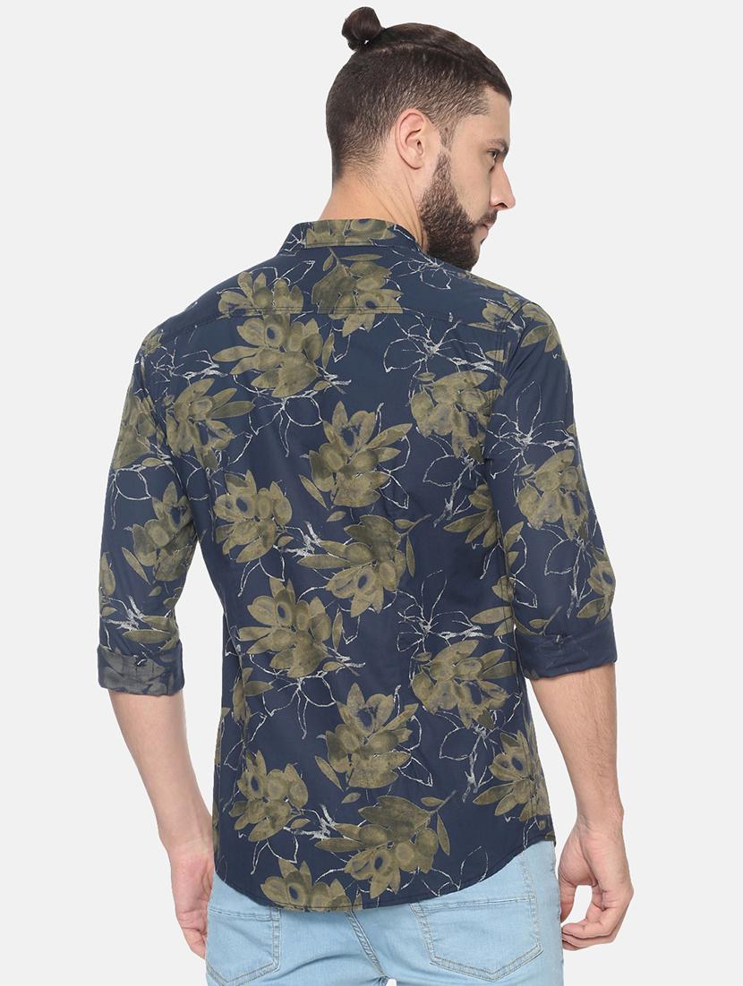 navy blue printed casual shirt - 17258362 - Zoom Image - 3