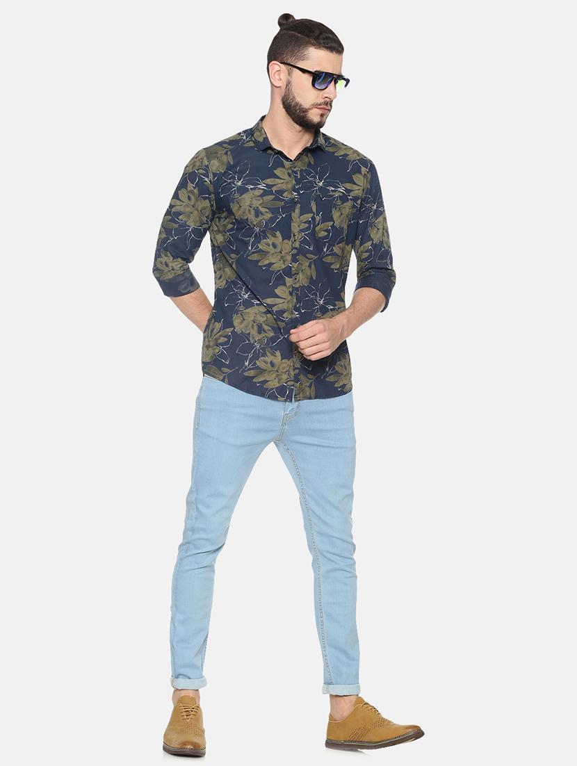 navy blue printed casual shirt - 17258362 - Zoom Image - 4