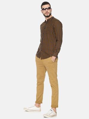 orange checkered casual shirt - 17258368 - Standard Image - 4
