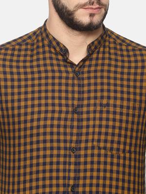 orange checkered casual shirt - 17258368 - Standard Image - 5