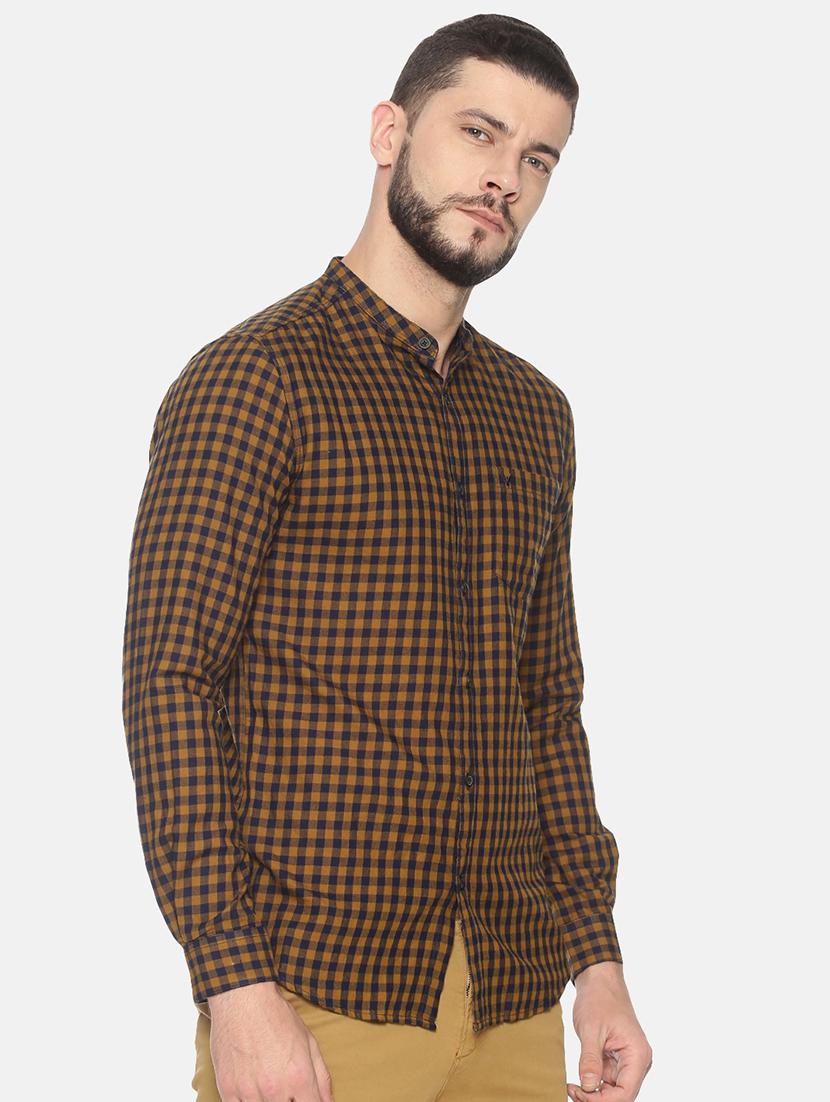 orange checkered casual shirt - 17258368 - Zoom Image - 2