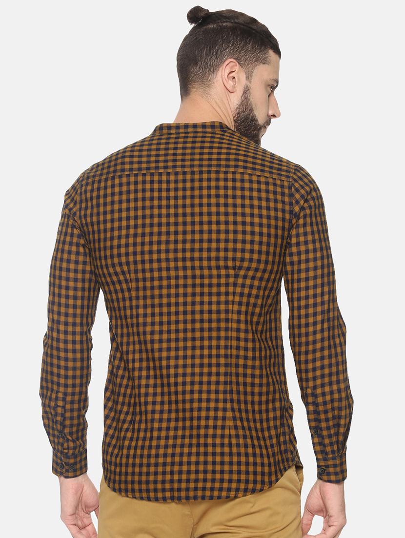 orange checkered casual shirt - 17258368 - Zoom Image - 3