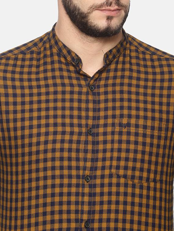 orange checkered casual shirt - 17258368 - Zoom Image - 5