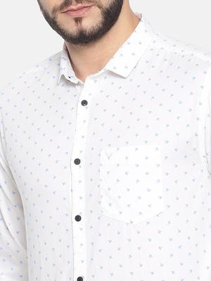 white printed casual shirt - 17258372 - Standard Image - 5