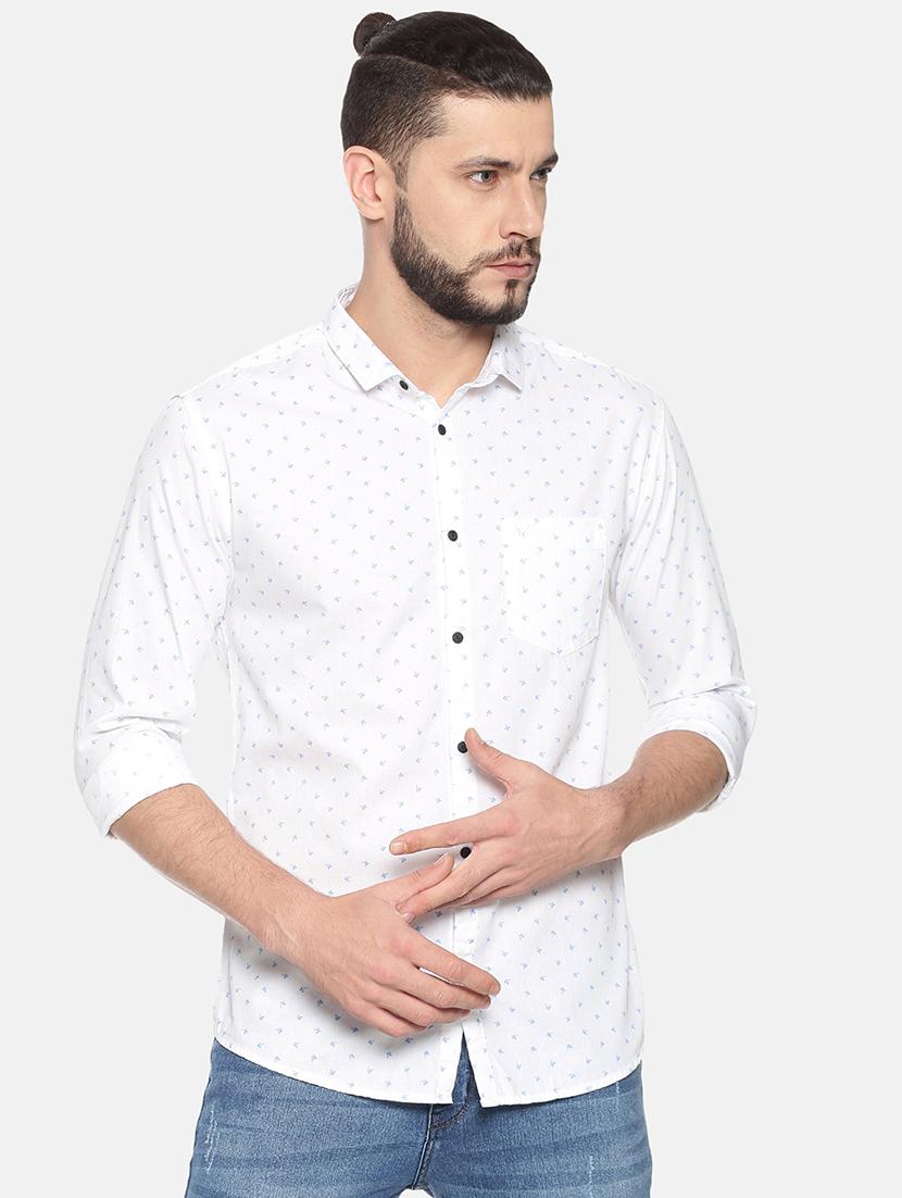 white printed casual shirt - 17258372 - Zoom Image - 1