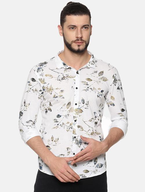 white floral print casual shirt - 17258379 - Standard Image - 1