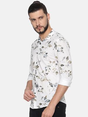 white floral print casual shirt - 17258379 - Standard Image - 2