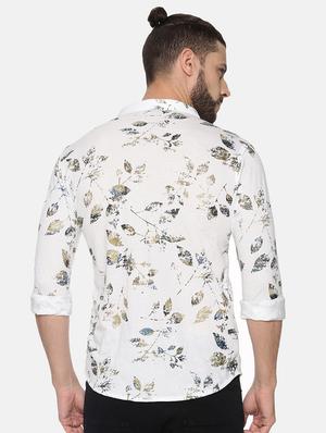 white floral print casual shirt - 17258379 - Standard Image - 3