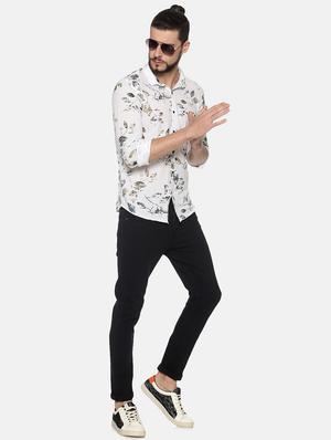 white floral print casual shirt - 17258379 - Standard Image - 4