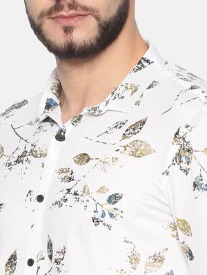 white floral print casual shirt - 17258379 - Standard Image - 5
