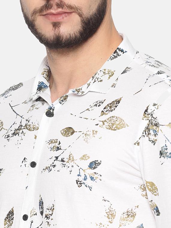 white floral print casual shirt - 17258379 - Zoom Image - 5