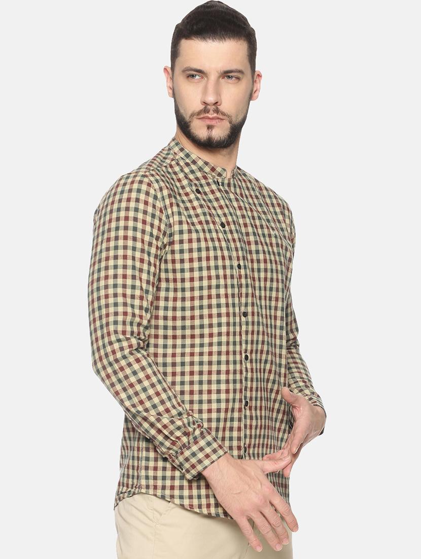 beige checkered casual shirt - 17258388 - Zoom Image - 2