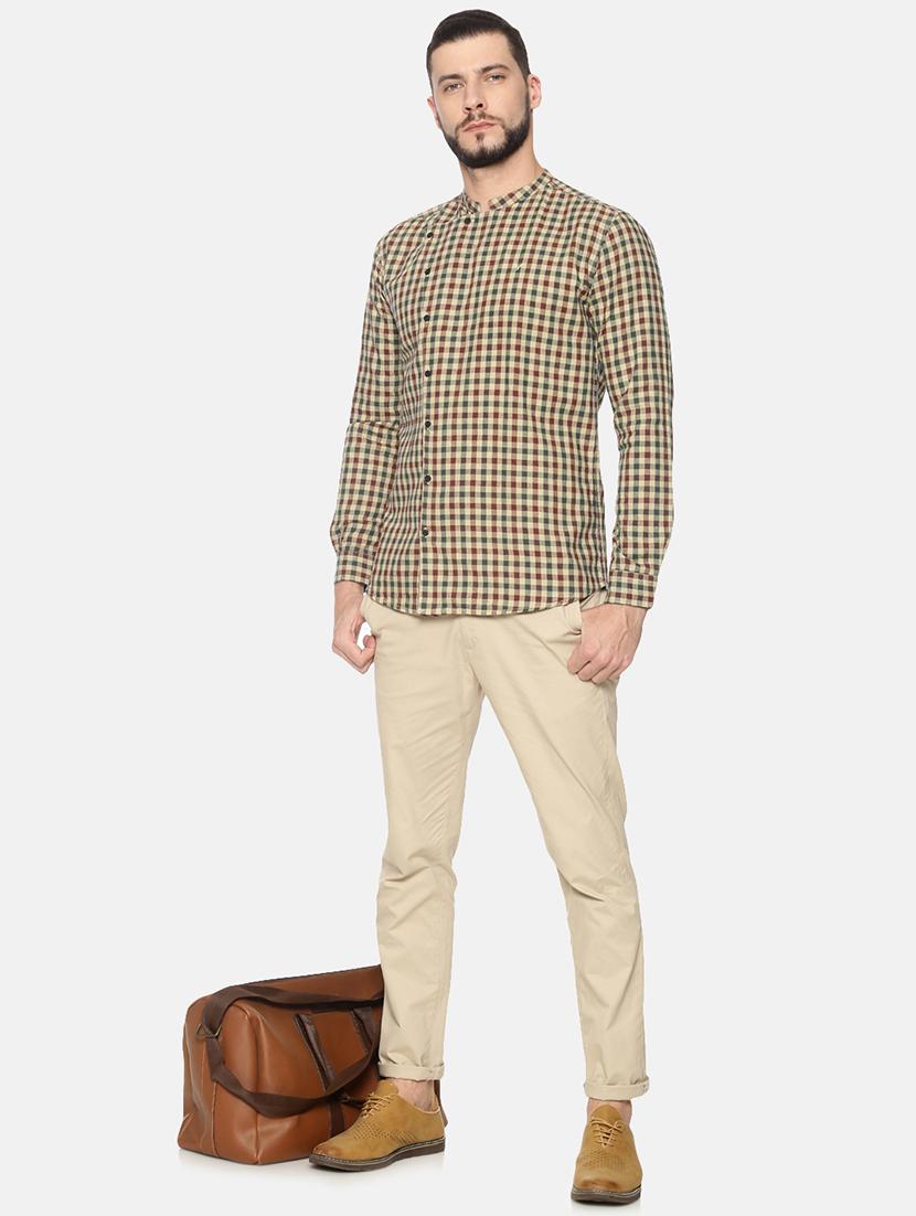 beige checkered casual shirt - 17258388 - Zoom Image - 4