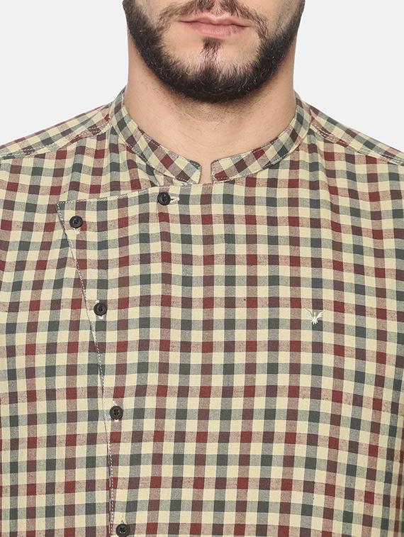 beige checkered casual shirt - 17258388 - Zoom Image - 5
