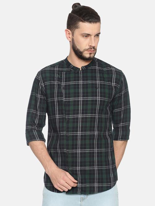 green checkered casual shirt - 17258393 - Standard Image - 1