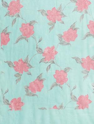 floral printed saree with blouse - 17258518 - Standard Image - 6
