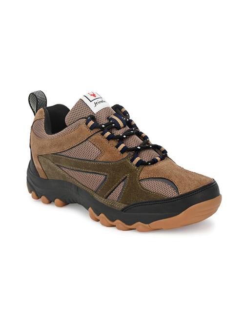 tan lace up sport shoes - 17258744 - Standard Image - 1