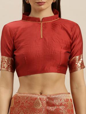 self design banarasi saree with blouse - 17258871 - Standard Image - 3
