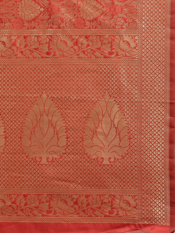 self design banarasi saree with blouse - 17258871 - Zoom Image - 5
