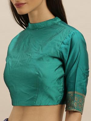 self design banarasi saree with blouse - 17258878 - Standard Image - 3