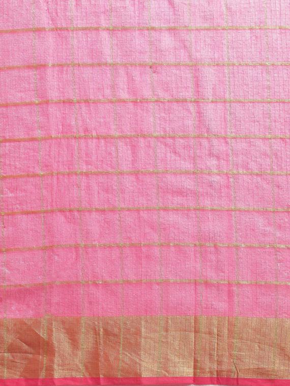 checkered kota doria saree with blouse - 17258884 - Zoom Image - 4