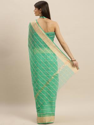 checkered kota doria saree with blouse - 17258885 - Standard Image - 2