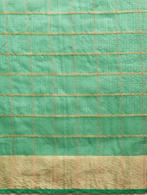 checkered kota doria saree with blouse - 17258885 - Standard Image - 4
