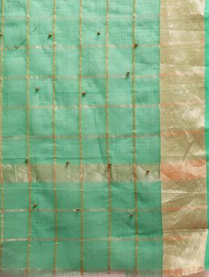checkered kota doria saree with blouse - 17258885 - Standard Image - 5