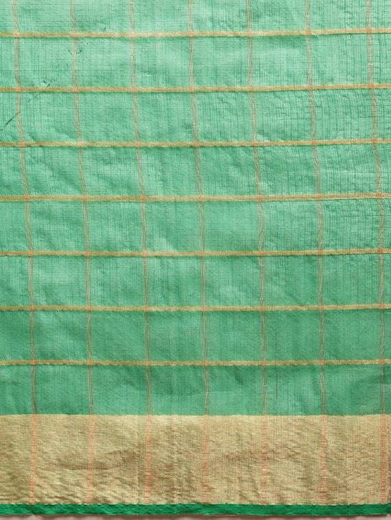 checkered kota doria saree with blouse - 17258885 - Zoom Image - 4