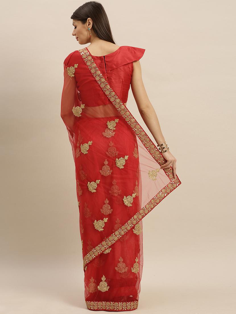 self design embroidered saree with blouse - 17258886 - Zoom Image - 2