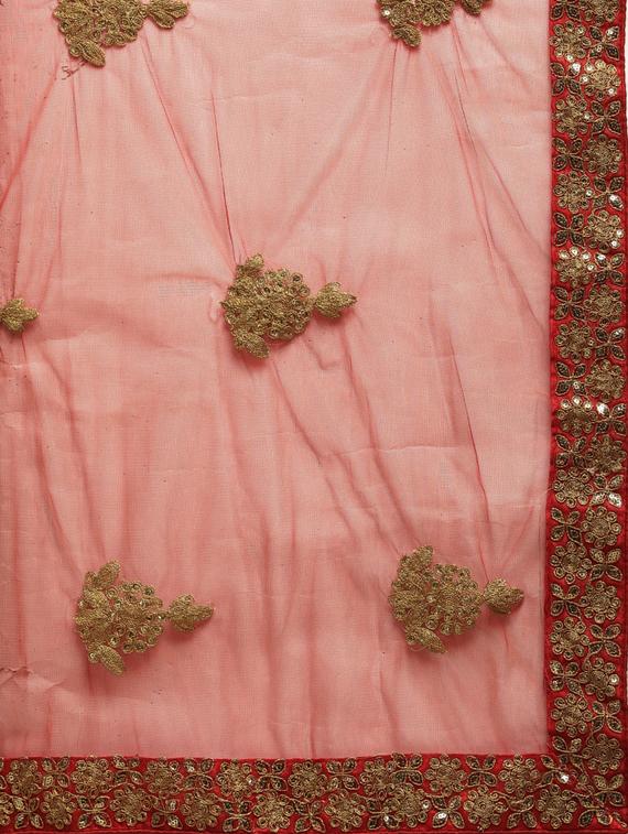 self design embroidered saree with blouse - 17258886 - Zoom Image - 4
